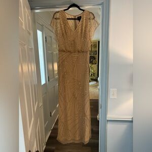 NWT Bead Blouson V-Neck Long Dress